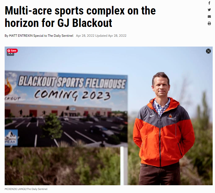 multi-acre sports complex on the horizon for GJ Blackout